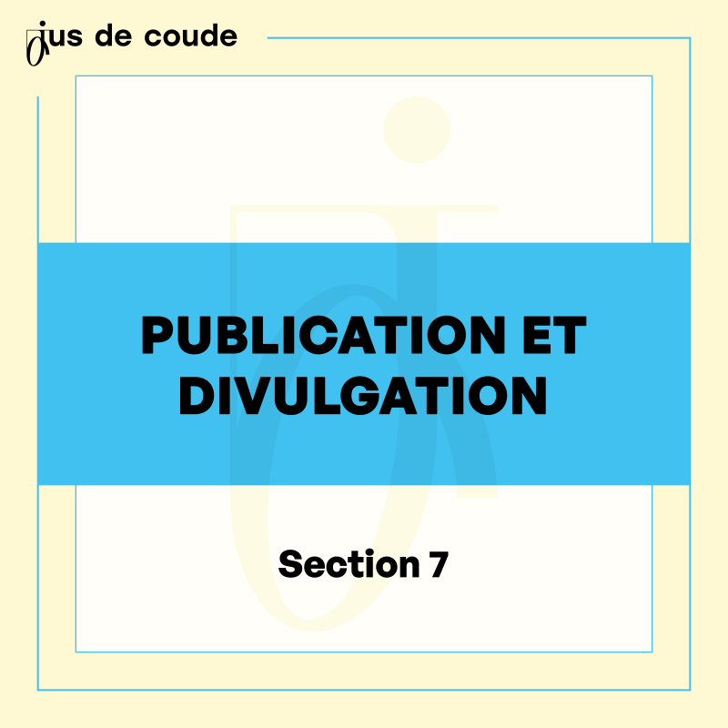 8 - Publication et divulgation